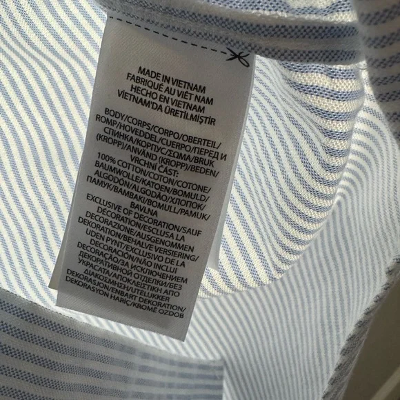 Women’s Polo Ralph Lauren Blue and White Striped Oxford Shirt - Picture 4 of 7
